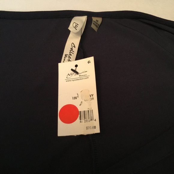 Navy Blue Wrap Front Midi Dress Quarter Length Sleeve New With Tags - Picture 8 of 8